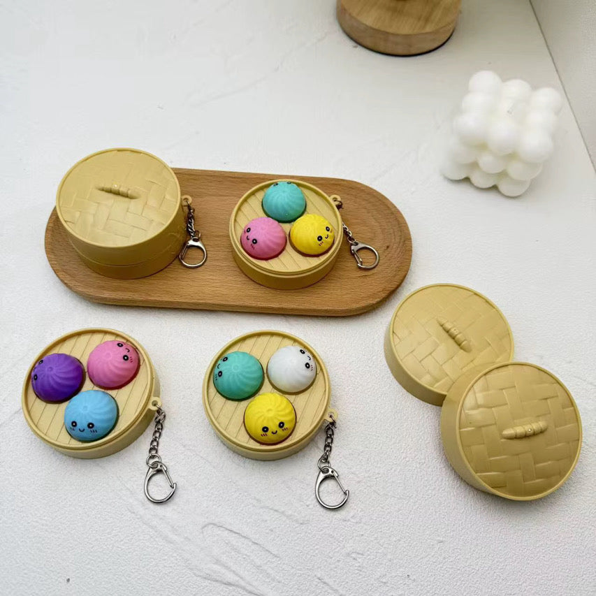 Dumpling Light Up Clicker Keychain