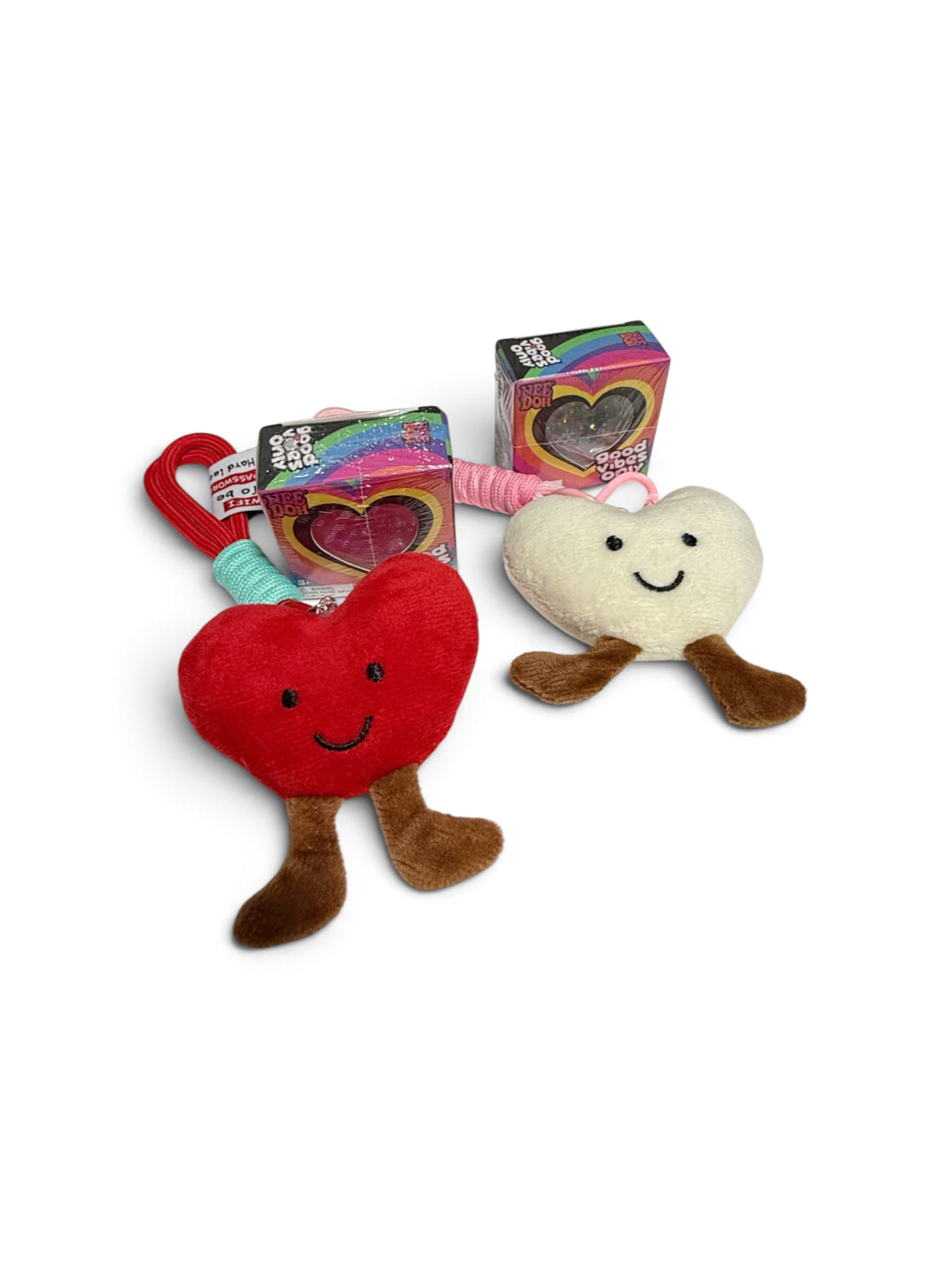 Heart Plush Keychain & Mini Heart Squishy Set