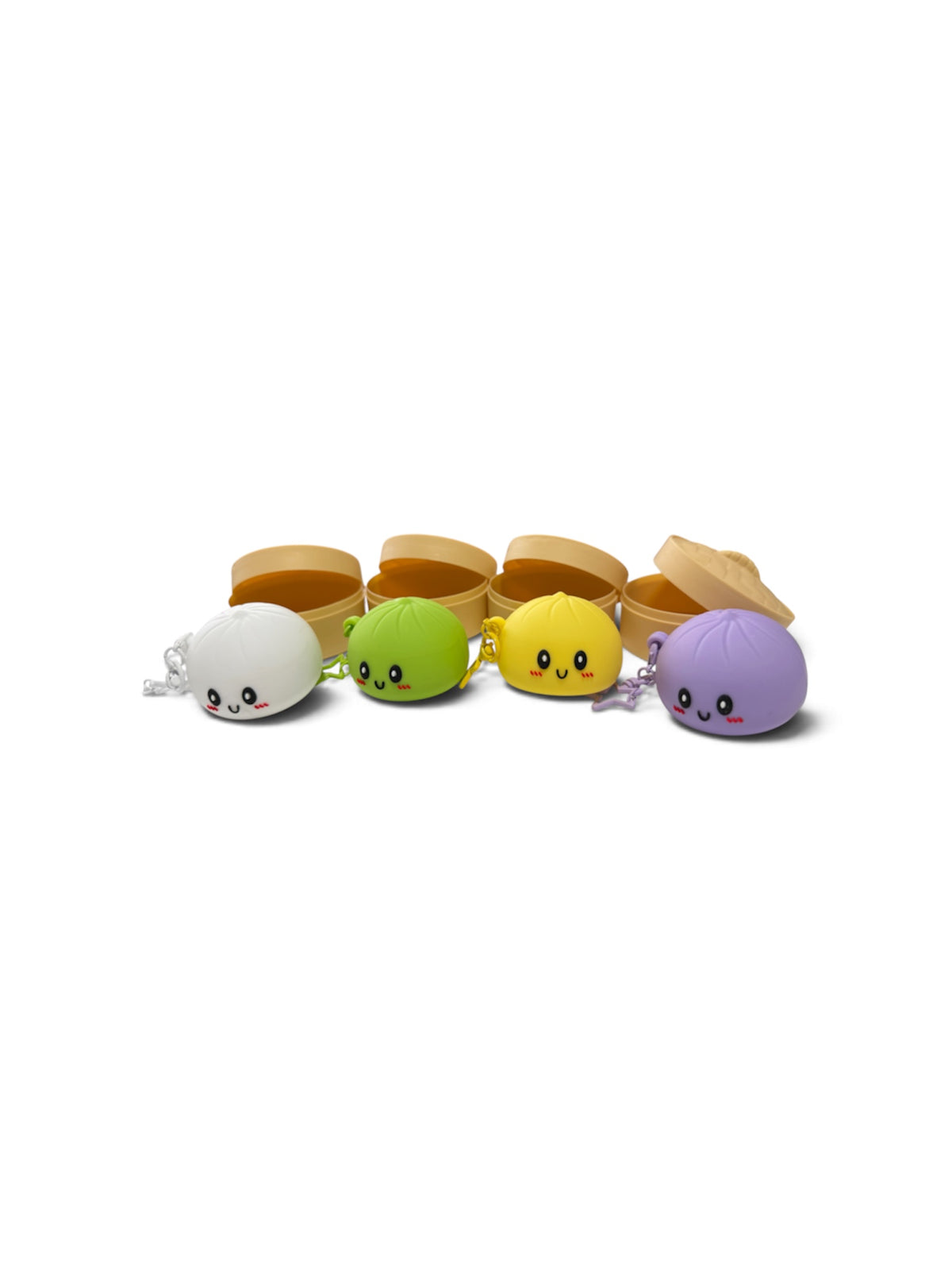 5CM Silicone Light Up Boa Dumpling Light Up Keychain